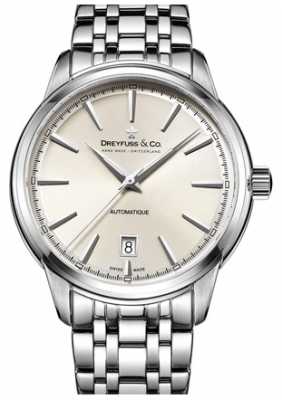 Dreyfuss Mens 1890 Automatique Stainless Steel Bracelet White Dial DGB00160/32 Dreyfuss Mens 1890 Automatique Stainless Steel Bracelet White Dial DGB00160/32