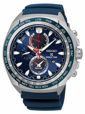 Seiko Prospex World Time Solar Powered Blue Rubber Strap SSC489P1 Seiko Prospex World Time Solar Powered Blue Rubber Strap SSC489P1