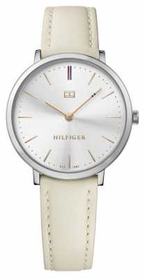 Tommy Hilfiger Womens Pippa White Leather Strap Silver Dial 1781691 Tommy Hilfiger Womens Pippa White Leather Strap Silver Dial 1781691
