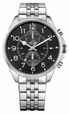 Tommy Hilfiger Mens Dean Stainless Steel Black Dial 1791276 Tommy Hilfiger Mens Dean Stainless Steel Black Dial 1791276