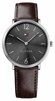 Tommy Hilfiger Mens James Brown Leather Strap Black Dial 1710352 Tommy Hilfiger Mens James Brown Leather Strap Black Dial 1710352