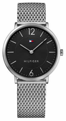 Tommy Hilfiger Mens James Stainless Steel Mesh Bracelet Black Dial 1710355 Tommy Hilfiger Mens James Stainless Steel Mesh Bracelet Black Dial 1710355