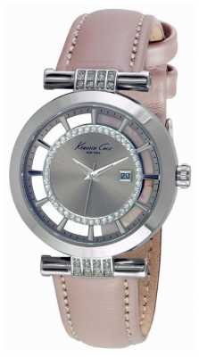 Kenneth Cole Womens Pink Leather Strap Silver Tone Dial KC10021104 Kenneth Cole Womens Pink Leather Strap Silver Tone Dial KC10021104