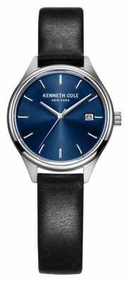 Kenneth Cole Womens Black Leather Strap Blue Dial KC10030839 Kenneth Cole Womens Black Leather Strap Blue Dial KC10030839