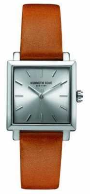 Kenneth Cole Womens Tan Leather Strap Silver Dial KC10030823 Kenneth Cole Womens Tan Leather Strap Silver Dial KC10030823