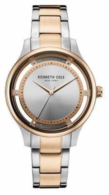 Kenneth Cole Womens Two Tone Stainless Steel Bracelet Silver Dial KC10030798 Kenneth Cole Womens Two Tone Stainless Steel Bracelet Silver Dial KC10030798