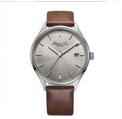 Kenneth Cole Mens Brown Leather Strap Grey Dial KC10029305 Kenneth Cole Mens Brown Leather Strap Grey Dial KC10029305