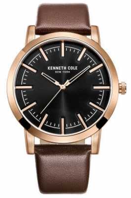 Kenneth Cole Mens Brown Leather Strap Black Dial KC10030809 Kenneth Cole Mens Brown Leather Strap Black Dial KC10030809