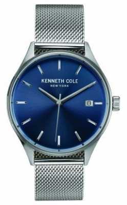 Kenneth Cole Mens Stainless Steel Mesh Blue Dial KC10030837 Kenneth Cole Mens Stainless Steel Mesh Blue Dial KC10030837