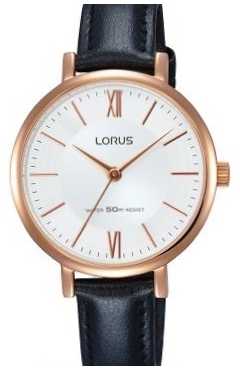 Lorus Womens Black Leather Strap Silver Dial RG264LX9 Lorus Womens Black Leather Strap Silver Dial RG264LX9