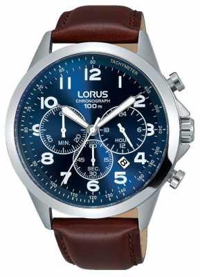 Lorus Mens Brown Leather Strap Blue Dial RT379FX9 Lorus Mens Brown Leather Strap Blue Dial RT379FX9