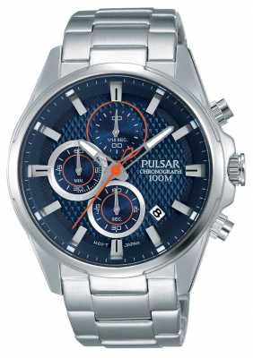 Pulsar Mens Chronograph Stainless Steel Blue Dial PM3059X1 Pulsar Mens Chronograph Stainless Steel Blue Dial PM3059X1