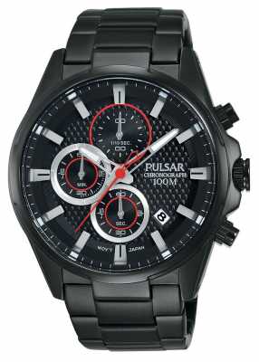 Pulsar Mens Chronograph Black Steel Bracelet Black Dial PM3065X1 Pulsar Mens Chronograph Black Steel Bracelet Black Dial PM3065X1