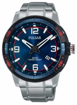 Pulsar Mens Stainless Steel Bracelet Blue Dial PS9477X1 Pulsar Mens Stainless Steel Bracelet Blue Dial PS9477X1