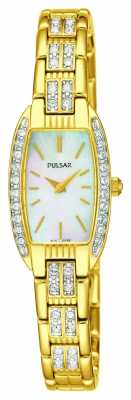 Pulsar Womens Gold Tone Stainless Steel White Mother Of Pearl Dial PEGG76X1 Pulsar Womens Gold Tone Stainless Steel White Mother Of Pearl Dial PEGG76X1