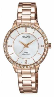 Pulsar Womens Rose Gold Tone Stainless Steel Silver Dial PH8220X1 Pulsar Womens Rose Gold Tone Stainless Steel Silver Dial PH8220X1