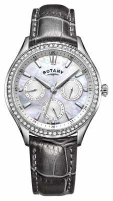Rotary Womens Hampstead Grey Leather Strap Mother Of Pearl Dial LS05056/07 Rotary Womens Hampstead Grey Leather Strap Mother Of Pearl Dial LS05056/07