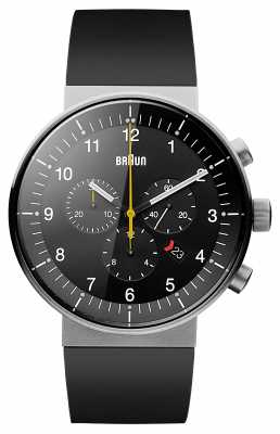 Braun Mens Prestige Chronograph Black Rubber Strap Black Dial BN0095BKSLBKG Braun Mens Prestige Chronograph Black Rubber Strap Black Dial BN0095BKSLBKG