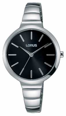 Lorus Womens Stainless Steel Bracelet Black Dial RG215LX9 Lorus Womens Stainless Steel Bracelet Black Dial RG215LX9