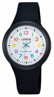 Lorus Unisex Black Rubber Strap White Dial RRX41EX9 Lorus Unisex Black Rubber Strap White Dial RRX41EX9