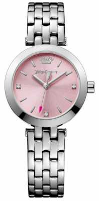 Juicy Couture Womens Cali Stainless Steel Bracelet Pink Dial 1901458 Juicy Couture Womens Cali Stainless Steel Bracelet Pink Dial 1901458