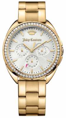 Juicy Couture Womens Capri Gold Tone Stainless Steel Silver Dial 1901479 Juicy Couture Womens Capri Gold Tone Stainless Steel Silver Dial 1901479