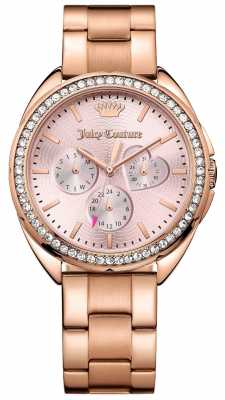 Juicy Couture Womens Capri Rose Gold Tone Stainless Steel Pink Dial 1901480 Juicy Couture Womens Capri Rose Gold Tone Stainless Steel Pink Dial 1901480
