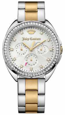 Juicy Couture Womens Capri Two Tone Stainless Steel Bracelet Silver Dial 1901481 Juicy Couture Womens Capri Two Tone Stainless Steel Bracelet Silver Dial 1901481