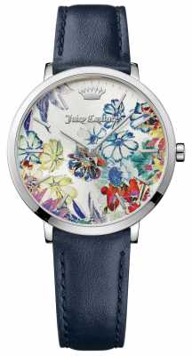 Juicy Couture Womens Ultra Slim Black Leather Strap Stainless Steel Case 1901455 Juicy Couture Womens Ultra Slim Black Leather Strap Stainless Steel Case 1901455