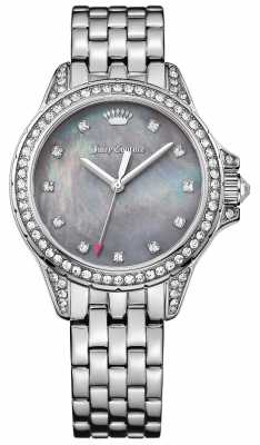 Juicy Couture Womens Malibu Stainless Steel Grey Mother Of Pearl Dial 1901491 Juicy Couture Womens Malibu Stainless Steel Grey Mother Of Pearl Dial 1901491