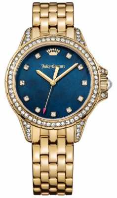 Juicy Couture Womens Malibu Gold Tone Stainless Steel Blue Mother Of Pearl 1901492 Juicy Couture Womens Malibu Gold Tone Stainless Steel Blue Mother Of Pearl 1901492