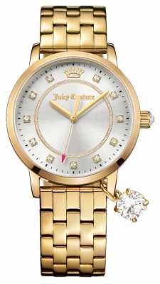 Juicy Couture Womens Socialite Gold Tone Stainless Steel Silver Dial 1901475 Juicy Couture Womens Socialite Gold Tone Stainless Steel Silver Dial 1901475