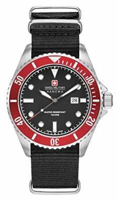 Swiss Military Hanowa Mens Sea Lion Black Nylon Strap Black Dial 6-4279.04.007.04 Swiss Military Hanowa Mens Sea Lion Black Nylon Strap Black Dial 6-4279.04.007.04