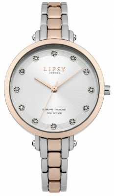 Lipsy Womens Two Tone Bracelet Silver Dial LP484 Lipsy Womens Two Tone Bracelet Silver Dial LP484