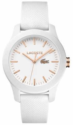 Lacoste Womens 12.12 White Rubber Strap White Dial 2000960 Lacoste Womens 12.12 White Rubber Strap White Dial 2000960
