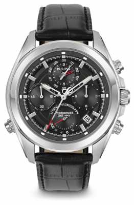 Bulova Mens Precisionist Chronograph Black Leather Strap Black Dial 96B259 Bulova Mens Precisionist Chronograph Black Leather Strap Black Dial 96B259