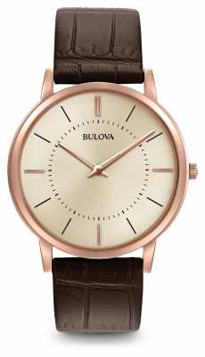 Bulova Mens Ultra Slim Brown Leather Strap 97A126 Bulova Mens Ultra Slim Brown Leather Strap 97A126