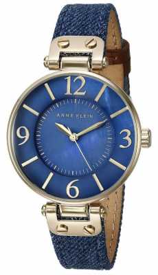 Anne Klein Womens Blue Fabric Strap Blue Dial 10/N9168BMDD Anne Klein Womens Blue Fabric Strap Blue Dial 10/N9168BMDD