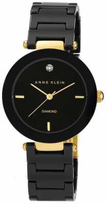 Anne Klein Womens Black Ceramic Strap Black Dial AK/N1018BKBK Anne Klein Womens Black Ceramic Strap Black Dial AK/N1018BKBK