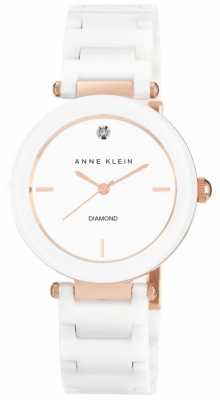 Anne Klein Womens White Ceramic Strap White Dial AK/N1018RGWT Anne Klein Womens White Ceramic Strap White Dial AK/N1018RGWT