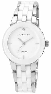 Anne Klein Womens White Ceramic Strap White Dial AK/N1611WTSV Anne Klein Womens White Ceramic Strap White Dial AK/N1611WTSV