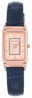 Anne Klein Womens Blue Leather Strap Rose Gold Dial AK/N2394RGNV Anne Klein Womens Blue Leather Strap Rose Gold Dial AK/N2394RGNV