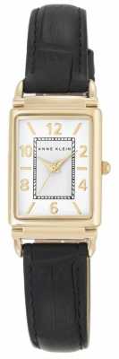 Anne Klein Womens Black Leather Strap White Dial AK/N2394WTBK Anne Klein Womens Black Leather Strap White Dial AK/N2394WTBK