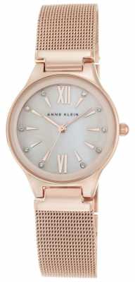 Anne Klein Womens Rose Gold Tone Mesh Mother Of Pearl Dial AK/N2418BMRG Anne Klein Womens Rose Gold Tone Mesh Mother Of Pearl Dial AK/N2418BMRG