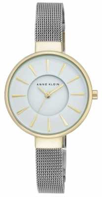 Anne Klein Womens Stainless Steel Mesh White Dial AK/N2443WTTT Anne Klein Womens Stainless Steel Mesh White Dial AK/N2443WTTT