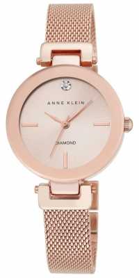 Anne Klein Womens Rose Gold Mesh Rose Gold Dial AK/N2472RGRG Anne Klein Womens Rose Gold Mesh Rose Gold Dial AK/N2472RGRG