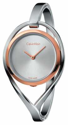 Calvin Klein Womens Light Medium Stainless Steel Bangle Rose Gold Case K6L2MB16 Calvin Klein Womens Light Medium Stainless Steel Bangle Rose Gold Case K6L2MB16
