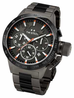TW Steel Mens Canteen Dark Titanium Black Chronograph TW313 TW Steel Mens Canteen Dark Titanium Black Chronograph TW313