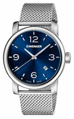 Wenger Mens Urban Metropolitan Blue Mesh Strap 01.1041.125 Wenger Mens Urban Metropolitan Blue Mesh Strap 01.1041.125