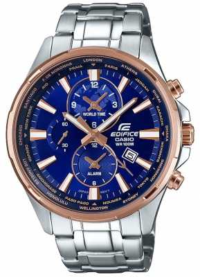 Casio Mens Edifice Stainless Steel Bracelet Blue Dial EFR-304PG-2AVUEF Casio Mens Edifice Stainless Steel Bracelet Blue Dial EFR-304PG-2AVUEF